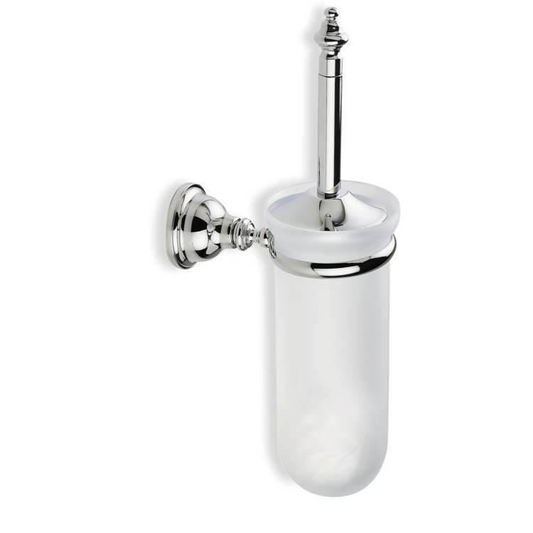 StilHaus EL12-08 Toilet Brush Holder, Classic Style, Wall Mounted, Glass